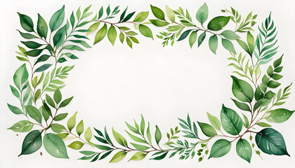 Sticker - green leaves frame