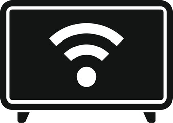 Poster - Smart tv showing wifi signal icon, modern wireless technology