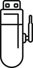 Poster - simple line icon of a usb wifi adapter providing a stable internet connection