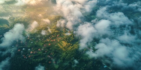 Canvas Print - Aerial view from drone