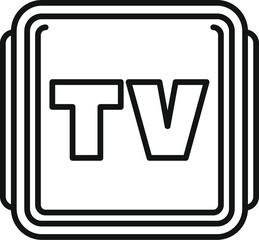 Poster - Line art icon of a tv concept sign with the letters over multiple frames, symbolizing television