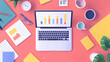 © mydegage - Creative workspace with SEO graphs and charts, focusing on content creation