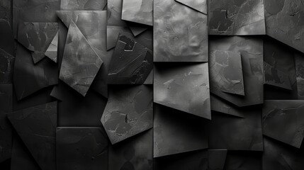 Poster - Abstract Black Stone Wall