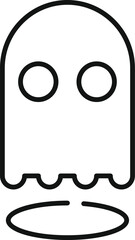 Sticker - Cute, friendly ghost is floating over a portal, ready to enter our world