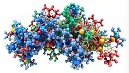 Sticker - Biochemistry diagram illustrating protein structure levels, from amino acids to polypeptide bonds