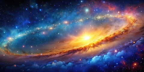 Wall Mural - colorful cosmic scene with stardust and milky way galaxy, galaxy, colorful, cosmos, stardust, milky 