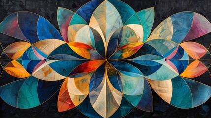 Wall Mural - Abstract Geometric Flower Painting