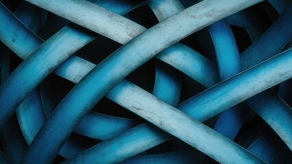 Poster - A close up of a blue and white patterned background, AI