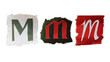 © wachiwit - M alphabet torn from a magazine paper. Ransom note style letters.