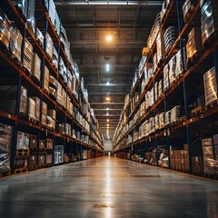 Poster - Optimized Logistics Warehouse with Heightened Activity During Peak Season