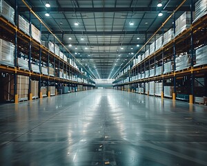 Poster - Transparent Warehouse with Efficient Complex Showcasing Openness and Logistics Optimization