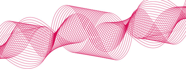 Fototapete - Abstract Pink Wave Pattern Background with Geometric Lines. Wavy tech lines used for Design element for technology, science and template. lines with Curved smooth stripes. 