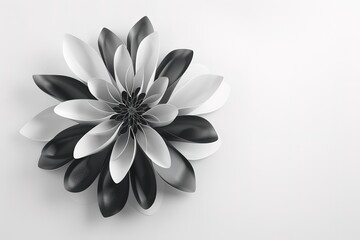 Wall Mural - flower pattern black and white