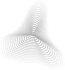 Circle dynamic line halftone fluid shape for tech, icon, symbol