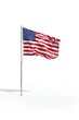 © Dararat - The American flag waves proudly against a stark white background, symbolizing freedom and unity.