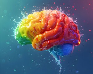 Poster - Colorful Brain Representing Diverse Thoughts and Creativity in Digital