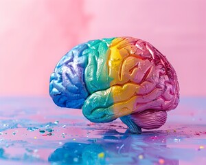 Poster - colorful brain representing diverse creativity and thoughts