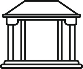 Poster - Simple illustration of an ancient greek building with columns and a roof