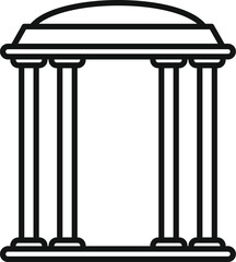 Poster - simple line drawing of a gazebo with four columns supporting a domed roof, perfect for park or garde