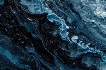 Wall Mural - Swirling blue and pink marbled pattern A fluid mechanics background with turbulent flow patterns