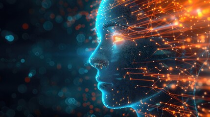 Poster - Futuristic digital human profiles A machine learning algorithm predicting user behavior