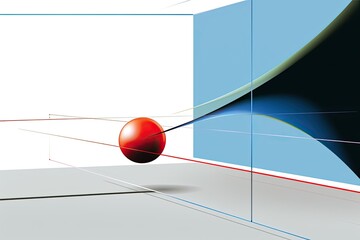 Red glossy sphere An illustration of the conservation of linear and angular momentum