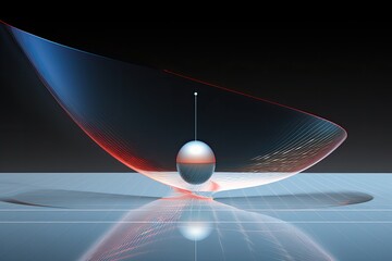 Aufkleber - Red glossy sphere An illustration of the conservation of linear and angular momentum