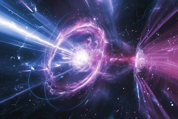 Aufkleber - Vivid swirling energy orb A representation of the Lorentz force acting on a charged particle