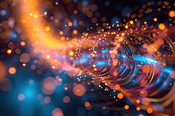 Leinwandbilder - Vibrant cosmic swirl radiant energy burst A representation of the photoelectric effect unveiling quantum phenomena