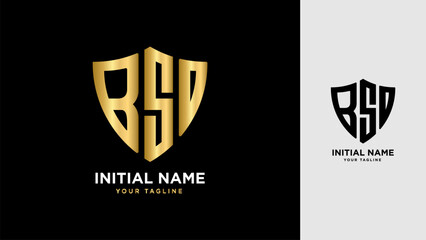 Poster - Initial BSD Shield vector Logo Template Design