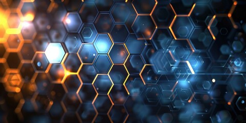 Poster - Futuristic Hexagonal Technology Background. Generative ai
