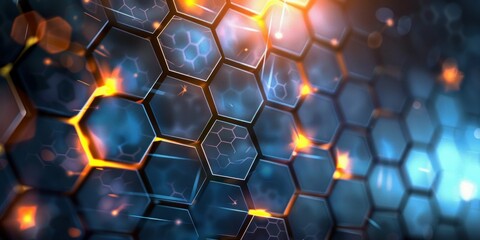 Poster - Futuristic Hexagonal Technology Background. Generative ai