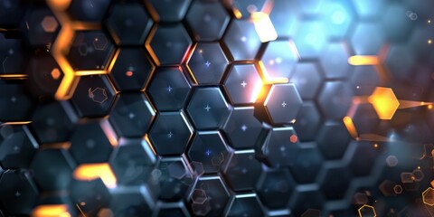 Poster - Futuristic Hexagonal Technology Background. Generative ai