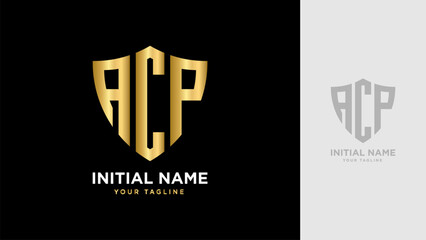 Poster - Initial ACP Shield vector Logo Template Design