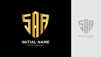 Poster - Initial SAR Shield vector Logo Template Design