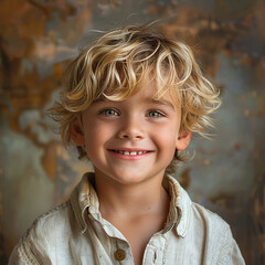 Portrait of a beautiful little smiling boy