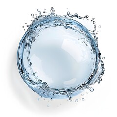 Poster - Water element, sphere shape, transparent water wave, white background, png format, high resolution, professional photography, ultra detailed, clean sharp focus