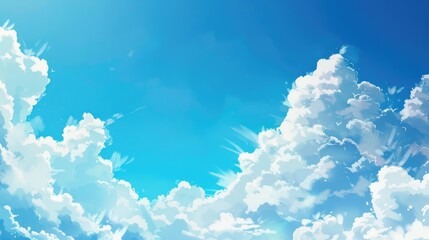 Wall Mural - Background of blue sky and white clouds