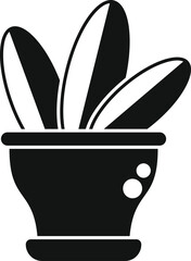 Poster - Sansevieria trifasciata, also known as snake plant, growing in a clay pot