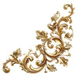 © Custom Media - Vintage Baroque Corner Ornament Isolated on Transparent or White Background, PNG