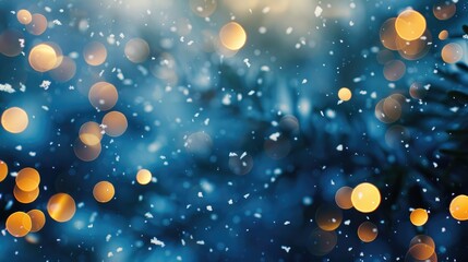 Poster - Abstract background with blurred blue winter lights