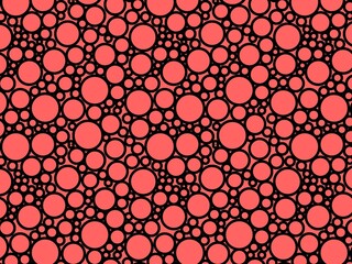 A black and red polka dot pattern background 