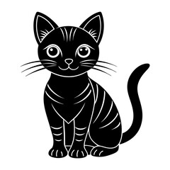  Black Cat vector art illustration