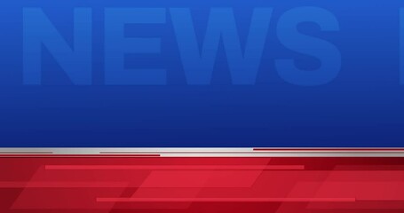Poster - Blue and Red Breaking News 4K Animation Presentation Style Video with Copy Space and bar