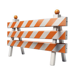 Roadblock for highway isolated on transparent background