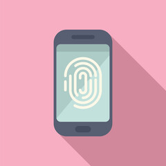 Poster - Smartphone is scanning fingerprint for user authentication, access control concept