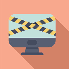 Poster - Computer screen with caution tape across it, representing online security threats and the importance of protecting digital information