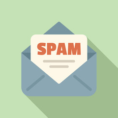 Poster - Open mail envelope containing a spam message, concept for internet security