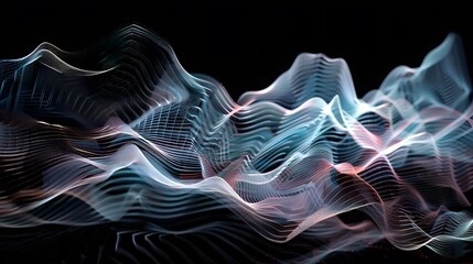 Poster - Waveforms: An abstract visualization of audio waveforms, each with unique harmonic content and characteristics, showcasing the foundational elements of sound design