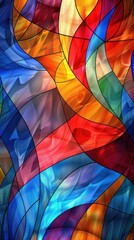 Wall Mural - Abstract colorful trendy background with stained-glass.